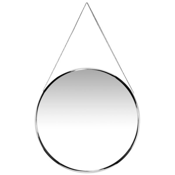 Infinity Instruments Franc Chrome Mirror - 22" Round Chrome Frame and Metal Chain 15462CM